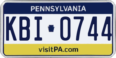 PA license plate KBI0744