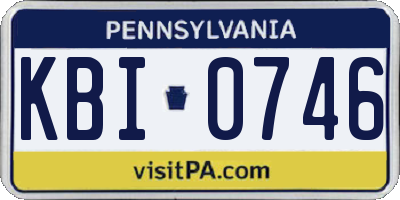 PA license plate KBI0746