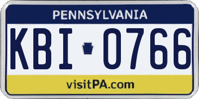 PA license plate KBI0766