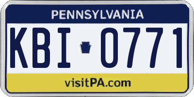 PA license plate KBI0771