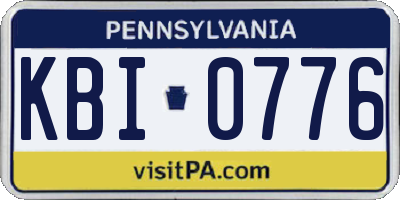 PA license plate KBI0776