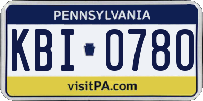 PA license plate KBI0780