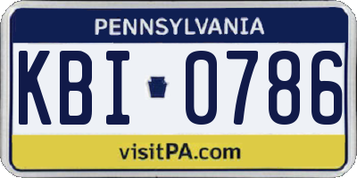 PA license plate KBI0786