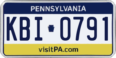 PA license plate KBI0791