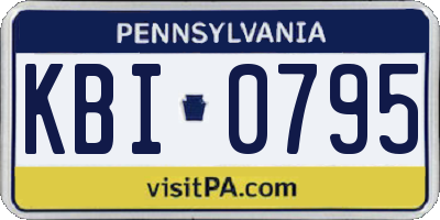 PA license plate KBI0795