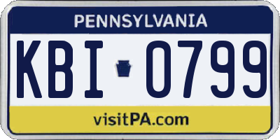 PA license plate KBI0799