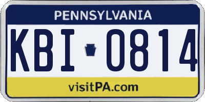 PA license plate KBI0814