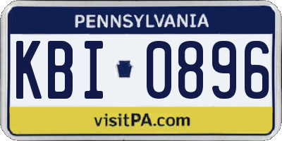 PA license plate KBI0896