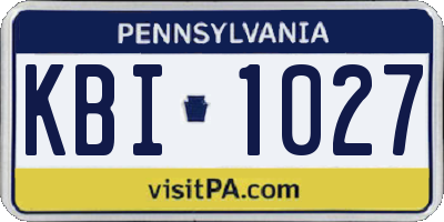 PA license plate KBI1027