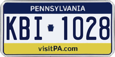 PA license plate KBI1028