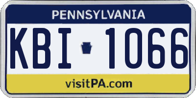 PA license plate KBI1066