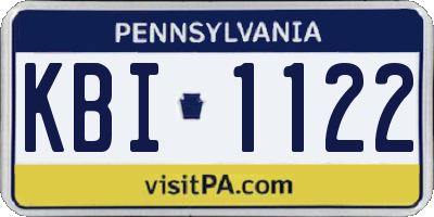 PA license plate KBI1122