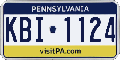 PA license plate KBI1124