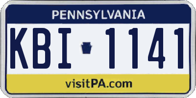PA license plate KBI1141