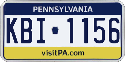 PA license plate KBI1156