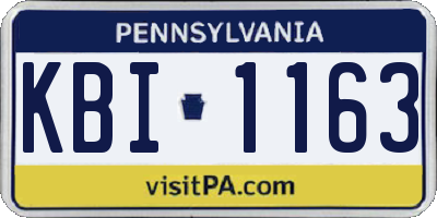 PA license plate KBI1163
