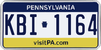 PA license plate KBI1164