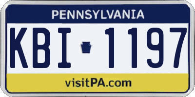 PA license plate KBI1197