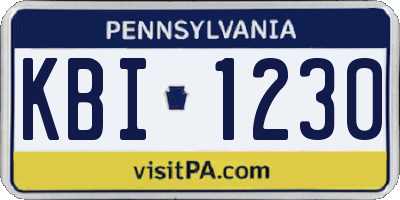 PA license plate KBI1230