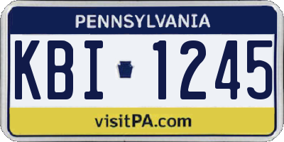PA license plate KBI1245