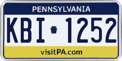 PA license plate KBI1252