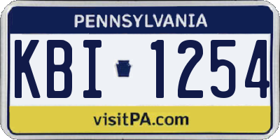 PA license plate KBI1254