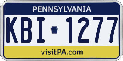 PA license plate KBI1277
