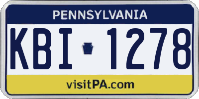 PA license plate KBI1278