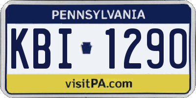 PA license plate KBI1290