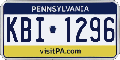 PA license plate KBI1296