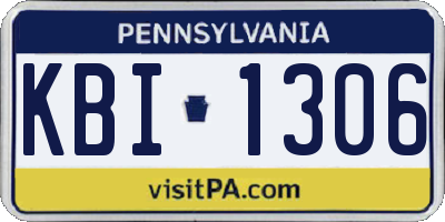 PA license plate KBI1306