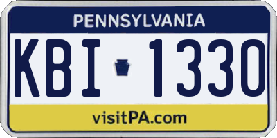 PA license plate KBI1330