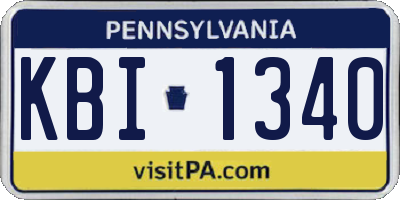PA license plate KBI1340