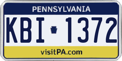 PA license plate KBI1372
