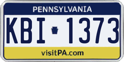 PA license plate KBI1373
