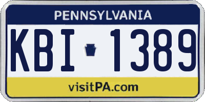 PA license plate KBI1389
