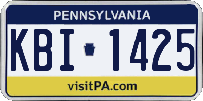 PA license plate KBI1425