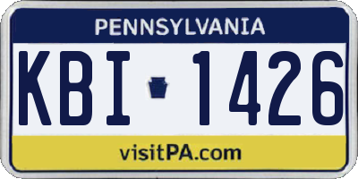 PA license plate KBI1426