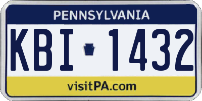 PA license plate KBI1432