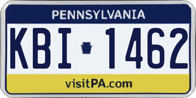 PA license plate KBI1462