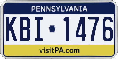 PA license plate KBI1476