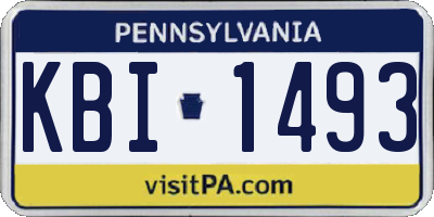 PA license plate KBI1493