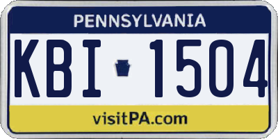 PA license plate KBI1504