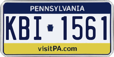 PA license plate KBI1561