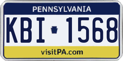 PA license plate KBI1568