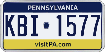 PA license plate KBI1577