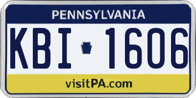 PA license plate KBI1606