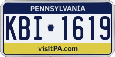 PA license plate KBI1619