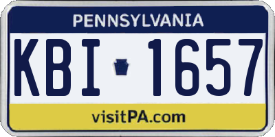 PA license plate KBI1657