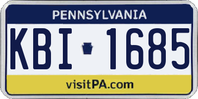 PA license plate KBI1685